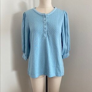 Light Blue Textured Women's Top
